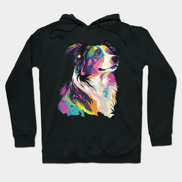 Border Collie Dog Art Hoodie by The Image Wizard